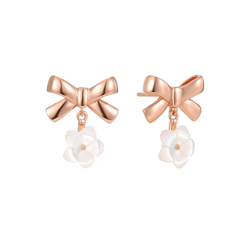 Ribbon Earrings Rose Gold