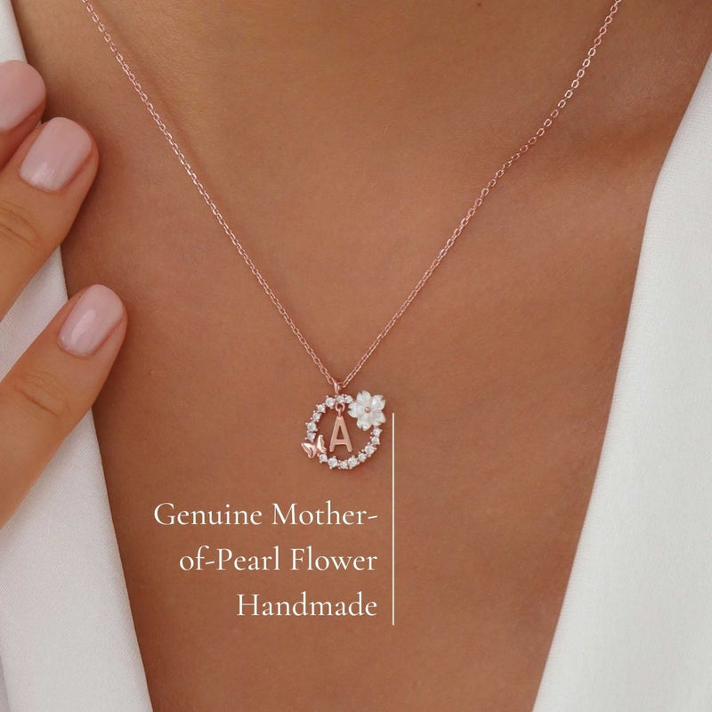 Letter Necklace, Sparkle Earrings Bundle