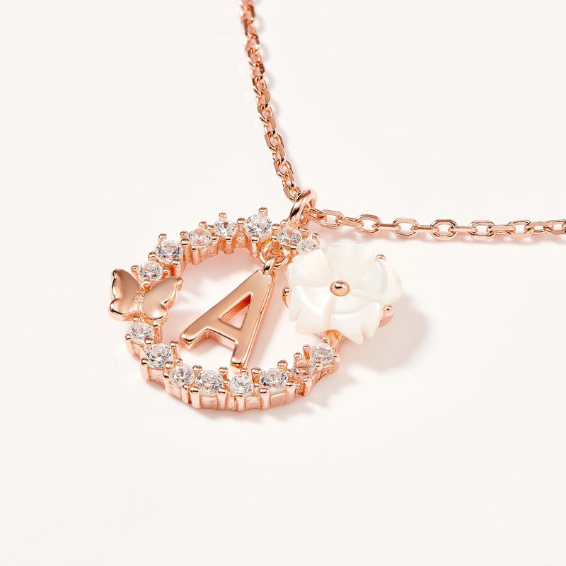 Letter Necklace, Sparkle Earrings Bundle