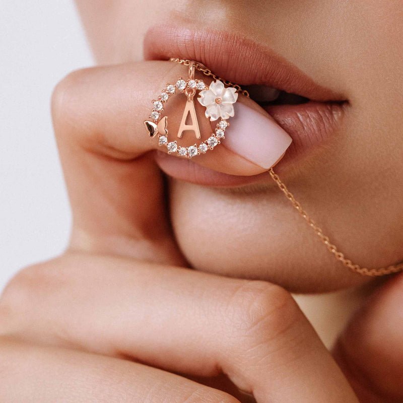 Rose Gold Letter Necklace