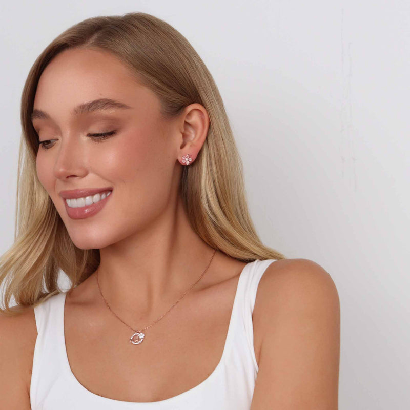 Peach Blossom Earrings Rose Gold