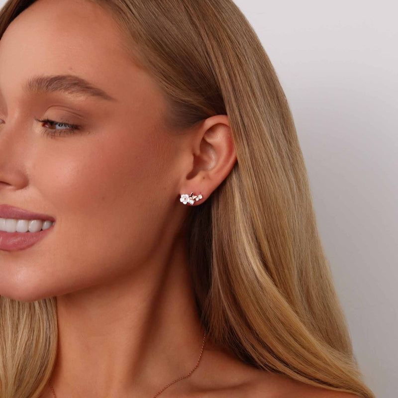 Rose Butterfly Earrings