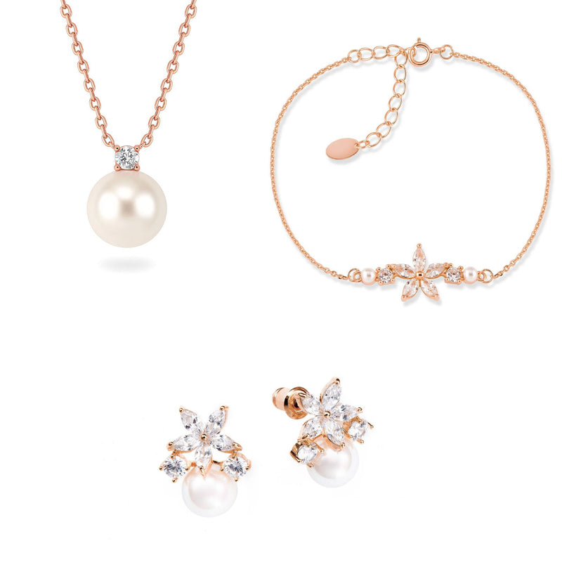 Fleur Bridal Rose Gold Set