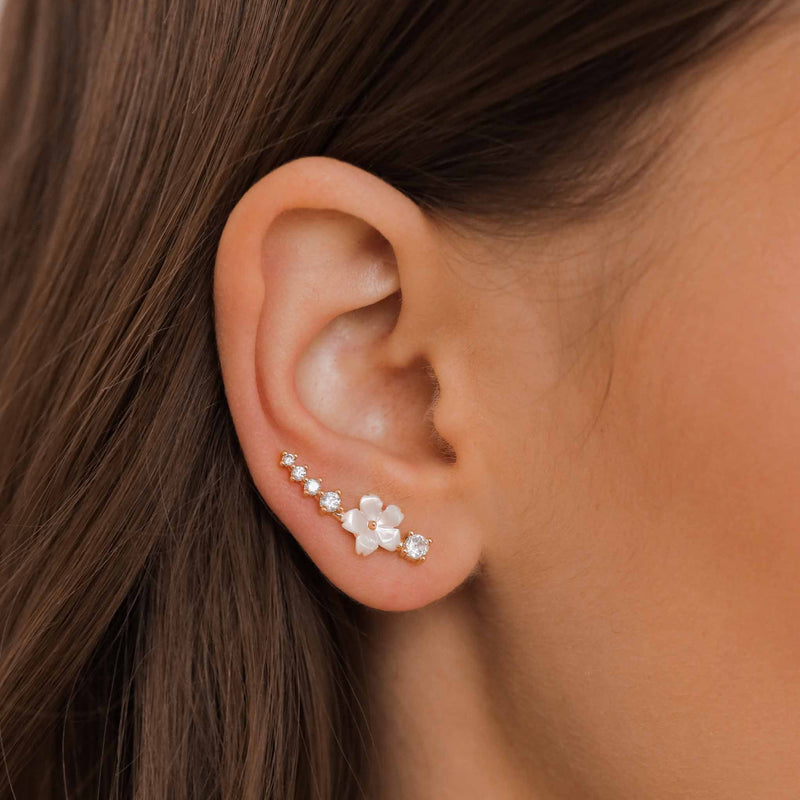 Lia Climber Earrings Rose Gold