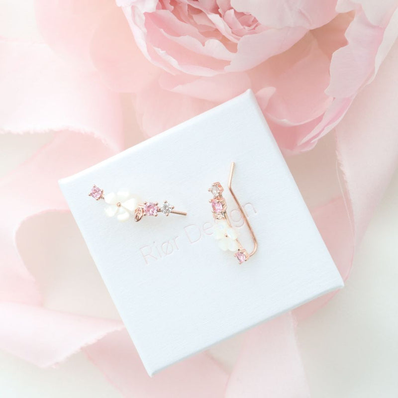 Bloom Climber Earrings Rose Gold