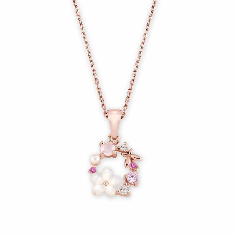 Spring Flower Necklace Rose Gold