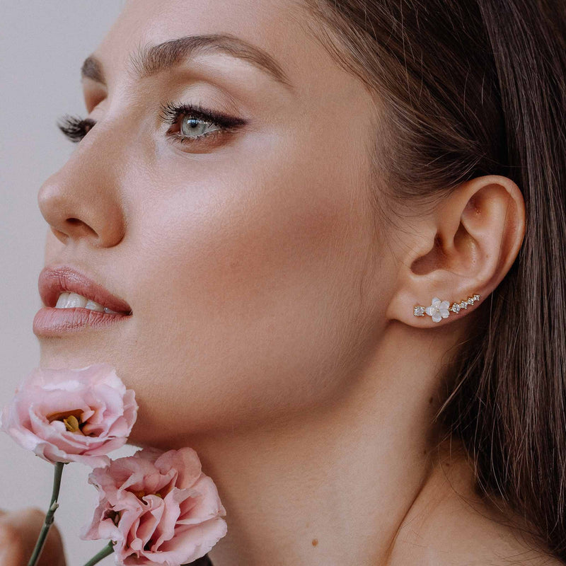Lia Climber Earrings Rose Gold