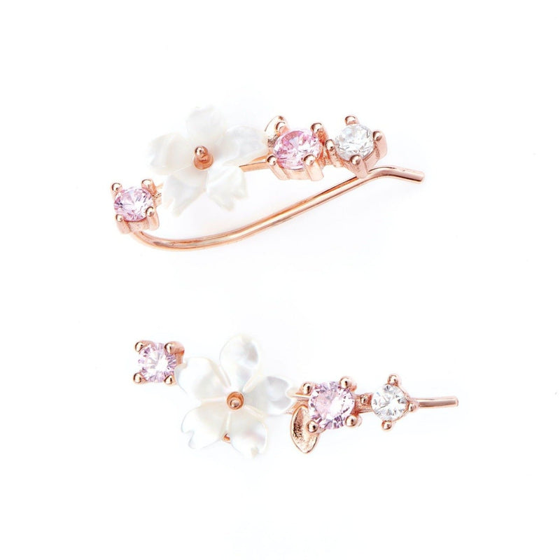 Bloom Climber Earrings Rose Gold