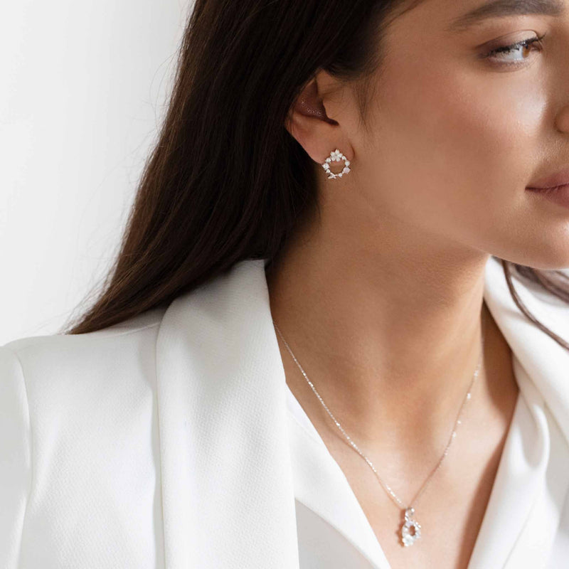 Spring Flower Silver Earrings