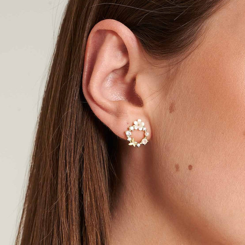 Gold Spring Flower Earrings