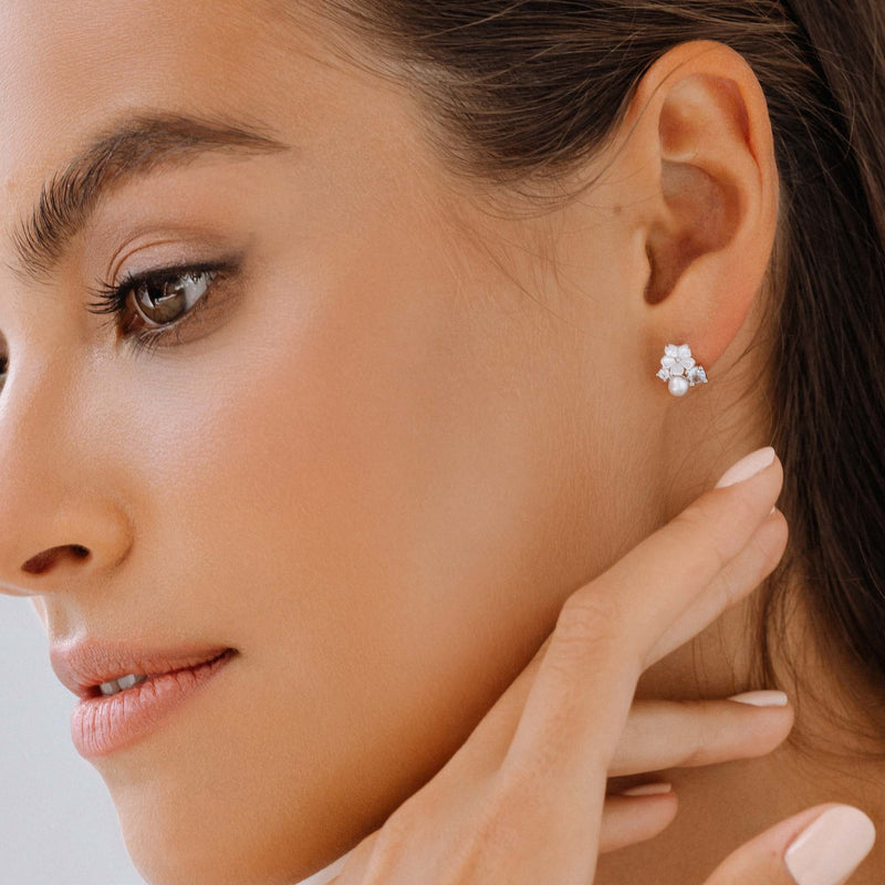 Silver Blue Blossom Earrings