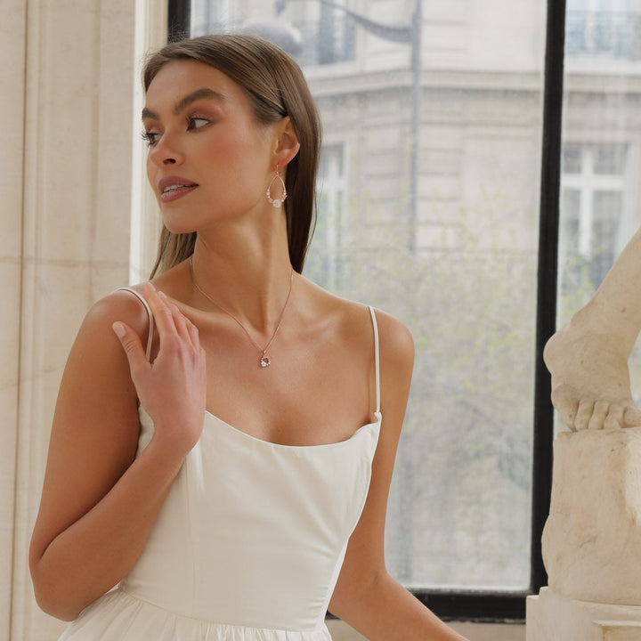 Dahlia earrings Rose Gold