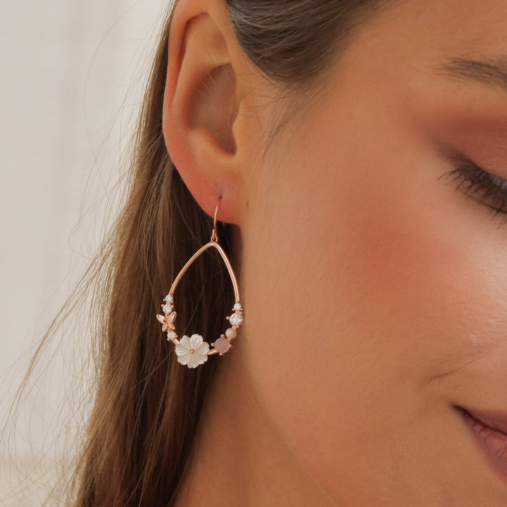 Dahlia earrings Rose Gold