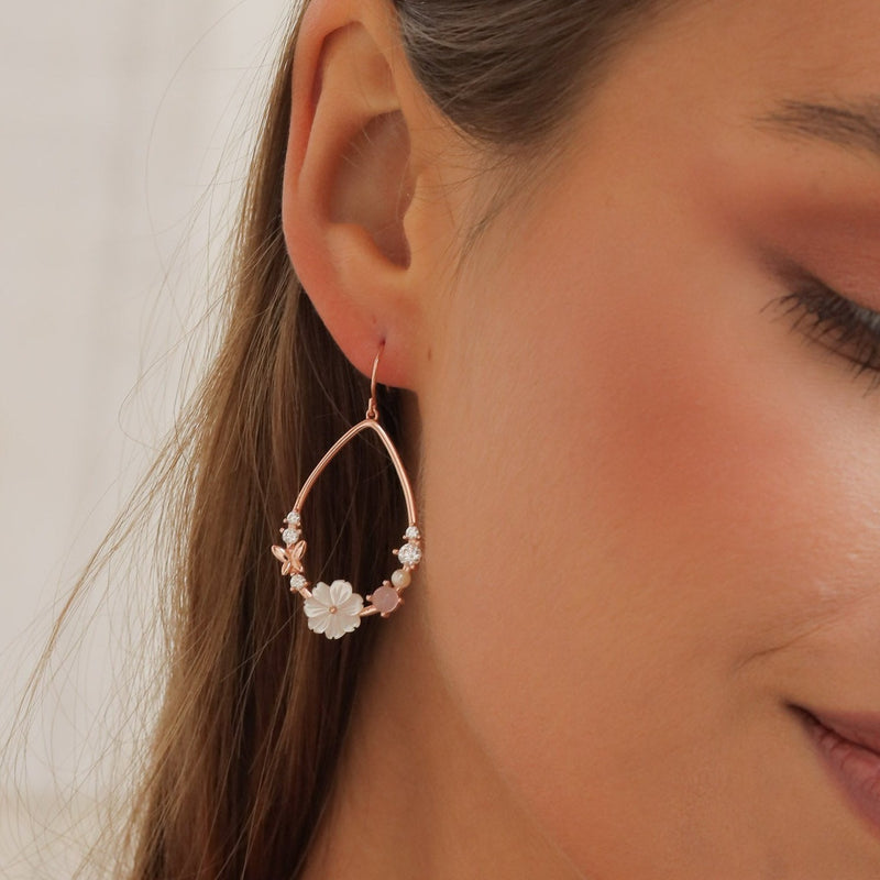 Dahlia earrings Rose Gold