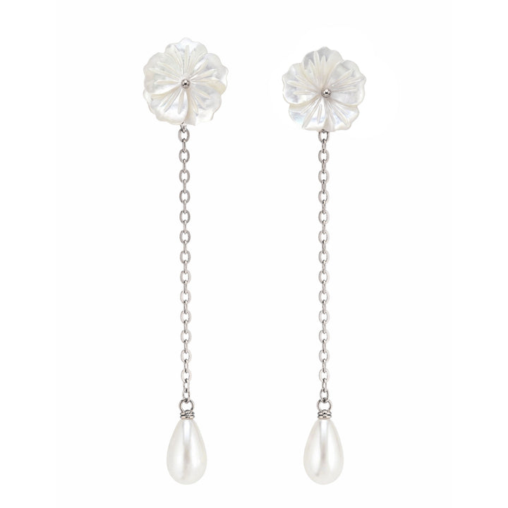 Blush Promise Drop Earrings - Silver