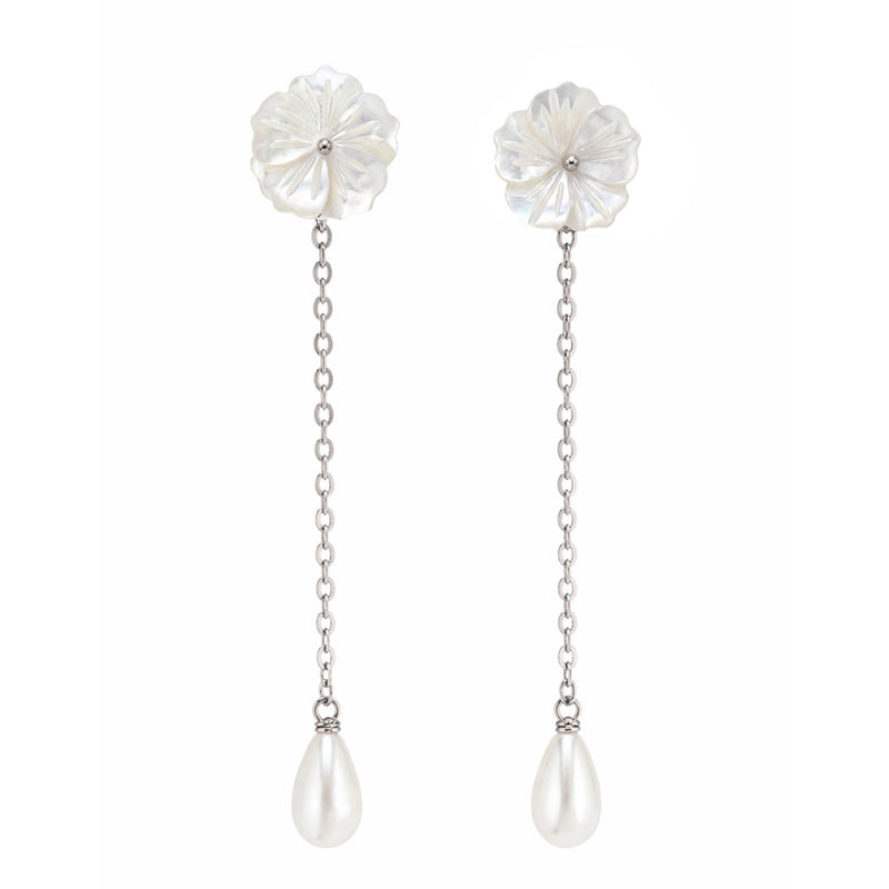 Blush Promise Drop Earrings - Silver