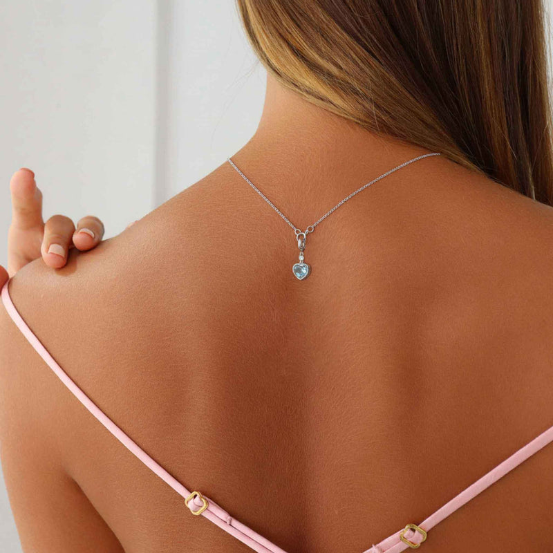 Something Blue Heart Charm - Silver