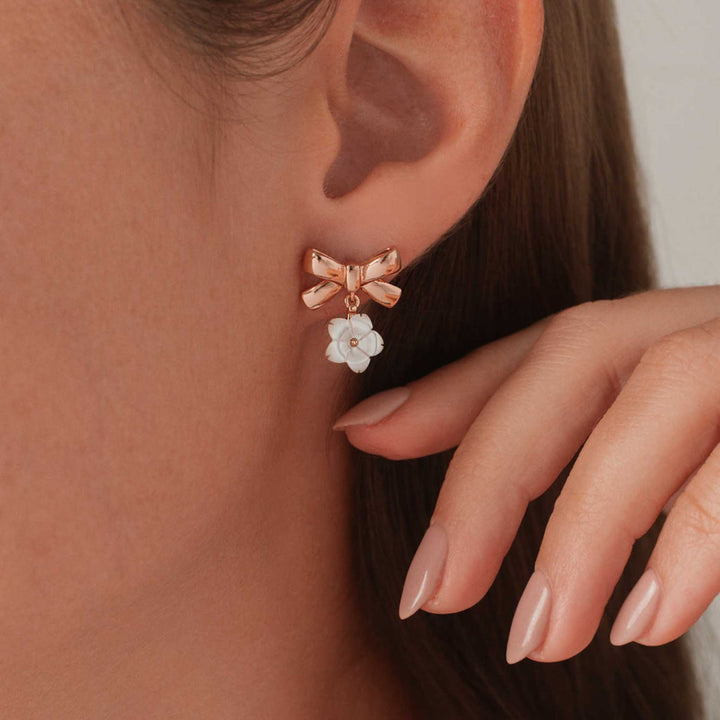 Ribbon Earrings Rose Gold