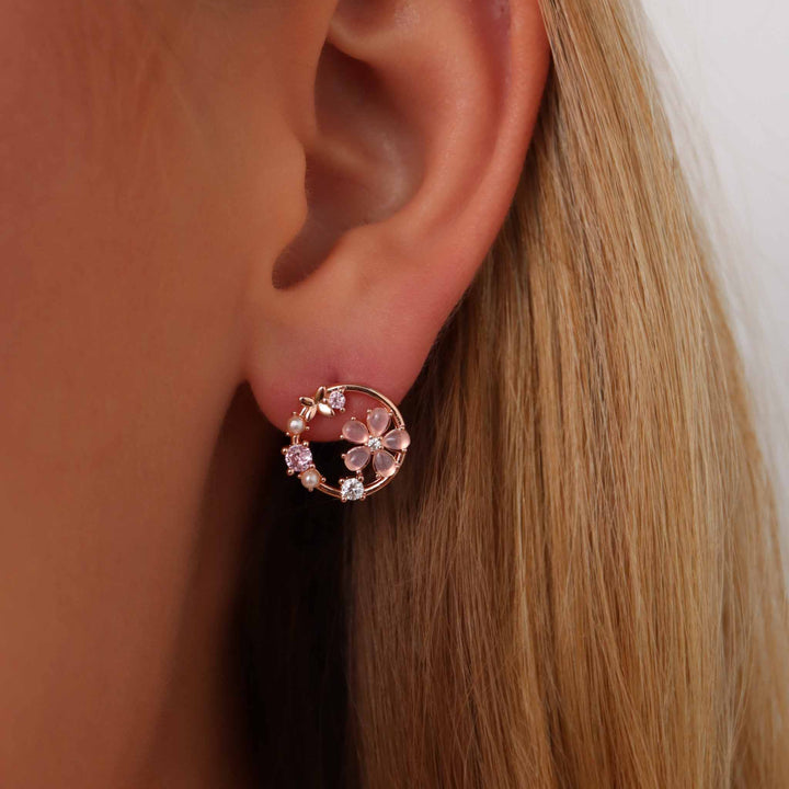 Pink Peach Blossom Earrings