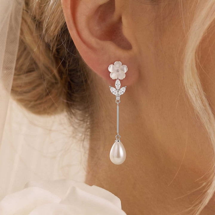Clara Drop Earrings Silver