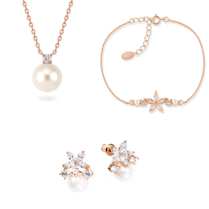 Fleur Bridal Rose Gold Set