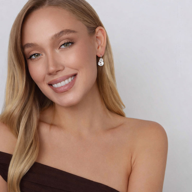 White Blush Earrings - Silver